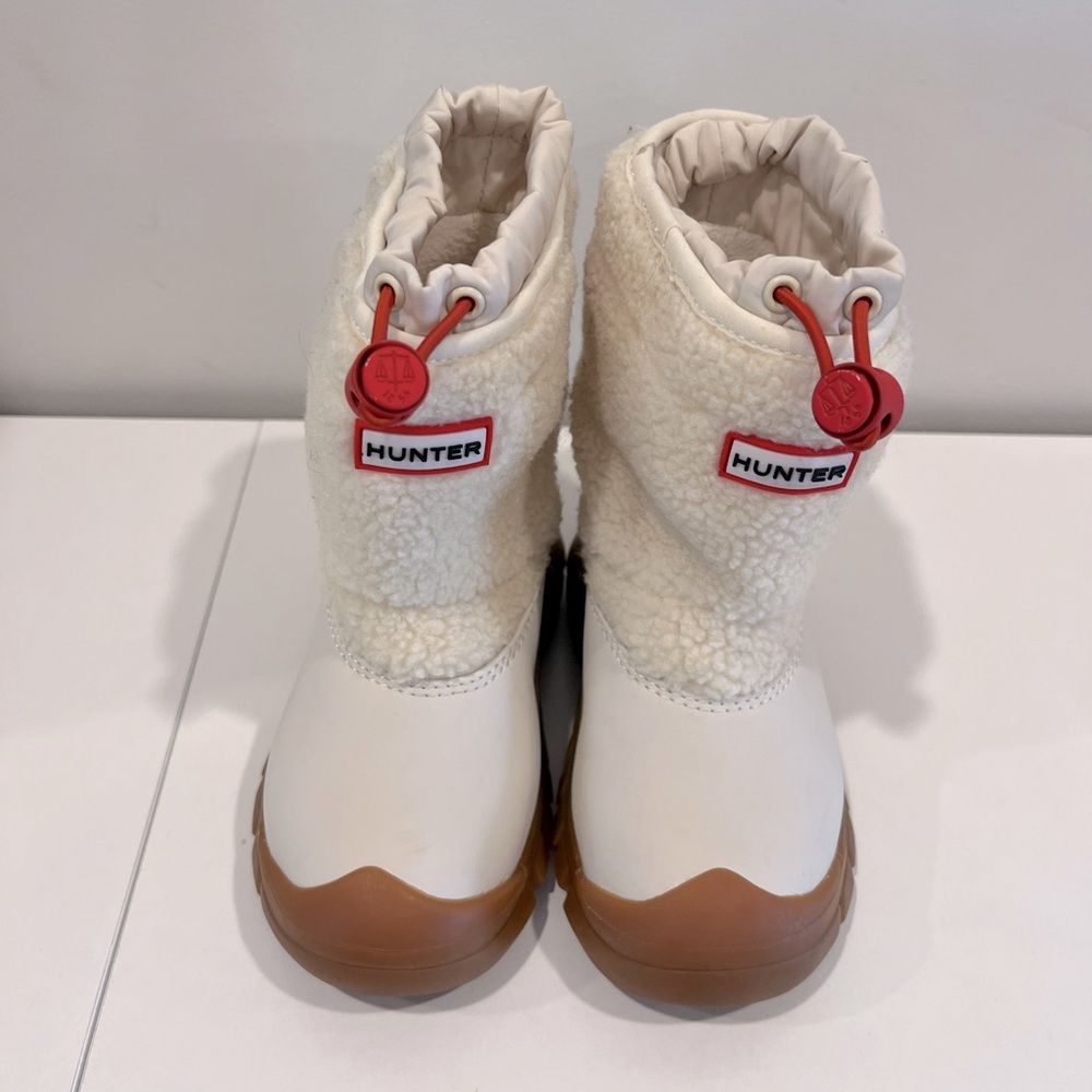 Hunter Toddler Sherpa snow boots white